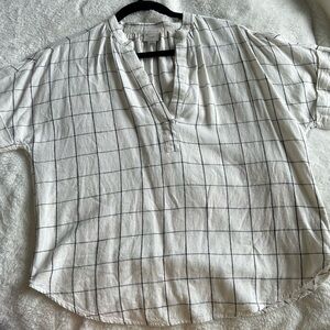 A New Day White and Black Blouse